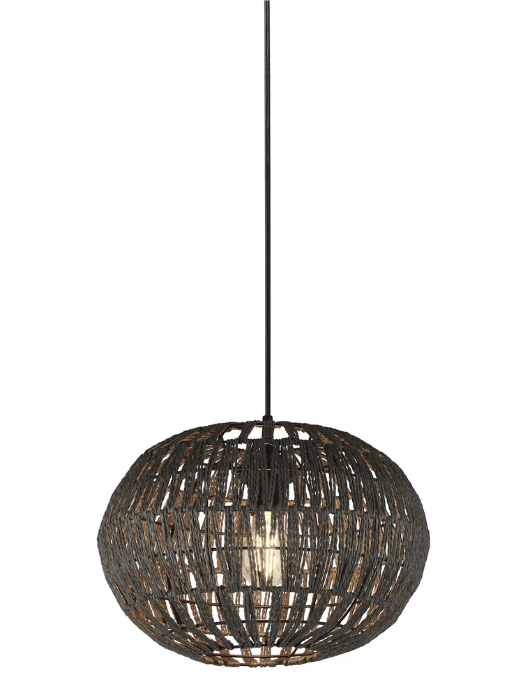 Searchlight Grey Rattan Pendant Shade - Image 2 of 4 Searchlight Grey Rattan Pendant Shade - Image 2 of 4