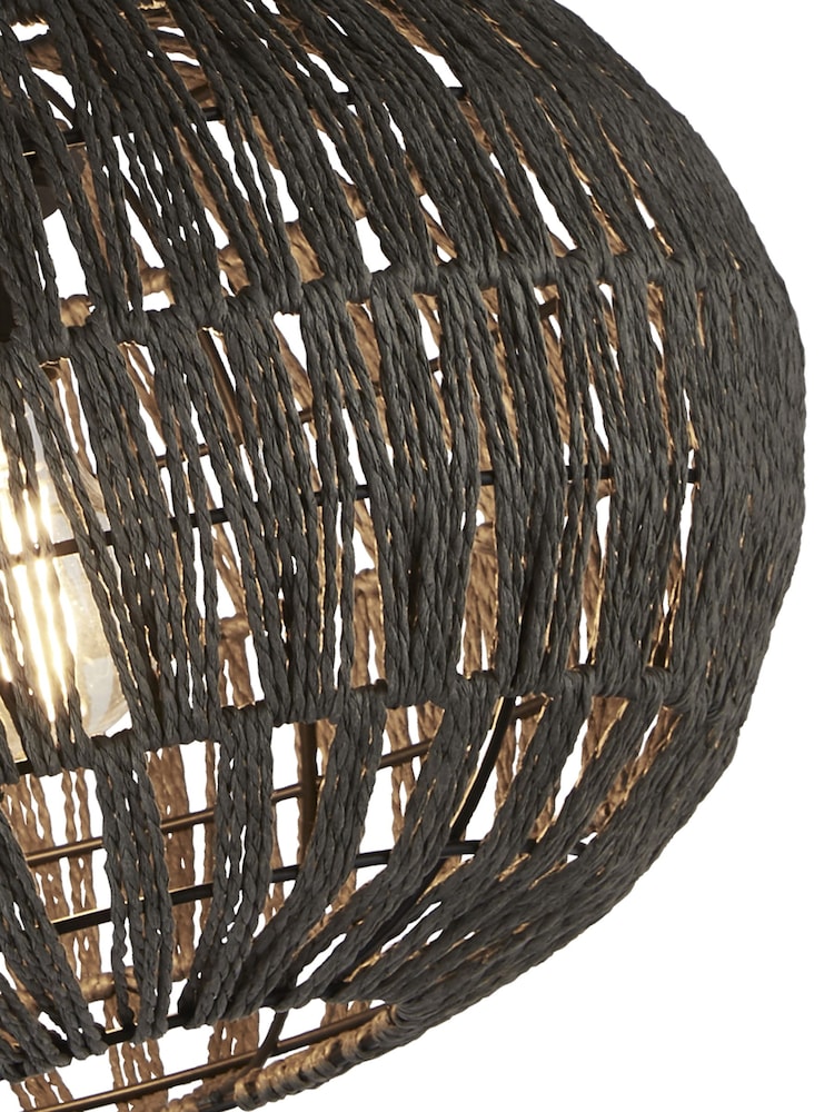 Searchlight Grey Rattan Pendant Shade - Image 4 of 4 Searchlight Grey Rattan Pendant Shade - Image 4 of 4
