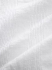 White Linen Blend V-Neck Summer Mini Dress - Image 7 of 7