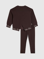 بني - طقم من سويت شيرت بحزام خصر وبنطلون ضيّق من River Island - صورة 2 من 5