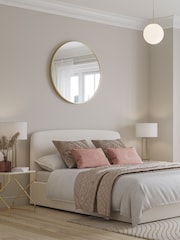 Natural Oyster Soft Velvet Matson Upholstered Ottoman Storage Bed Frame - Image 2 of 8