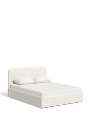 Natural Oyster Soft Velvet Matson Upholstered Ottoman Storage Bed Frame - Image 7 of 8