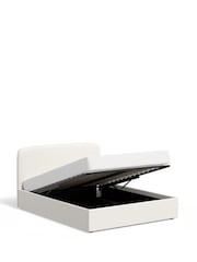 Natural Oyster Soft Velvet Matson Upholstered Ottoman Storage Bed Frame - Image 8 of 8