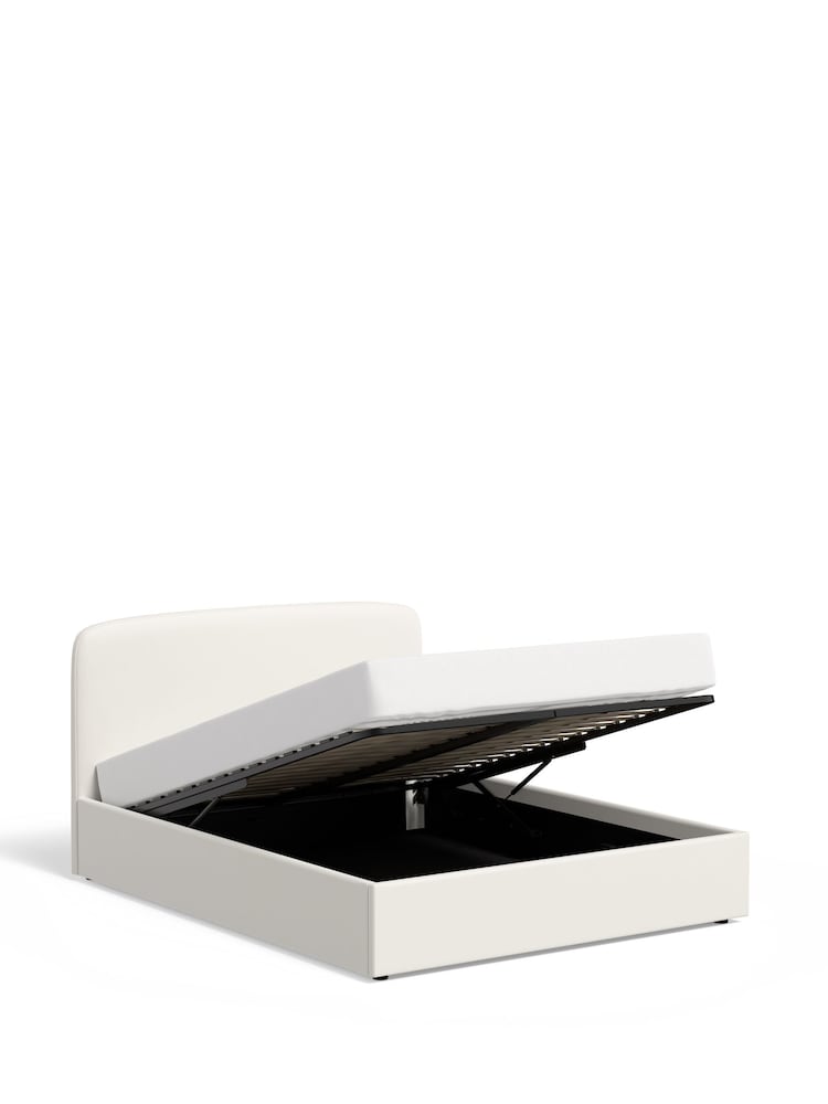 Natural Oyster Soft Velvet Matson Upholstered Ottoman Storage Bed Frame - Image 8 of 8