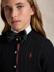 Polo Ralph Lauren Black Cable Knit Cardigan & Skirt Outfit Set - Image 3 of 5