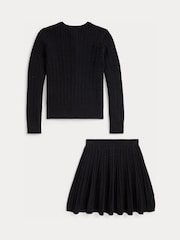 Polo Ralph Lauren Black Cable Knit Cardigan & Skirt Outfit Set - Image 5 of 5