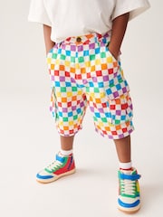 Little Bird by Jools Oliver Multi 100% Cotton Checkerboard Cargo Shorts - Image 1 of 4