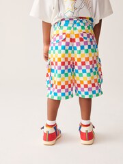 Little Bird by Jools Oliver Multi 100% Cotton Checkerboard Cargo Shorts - Image 2 of 4