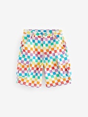 Little Bird by Jools Oliver Multi 100% Cotton Checkerboard Cargo Shorts - Image 3 of 4