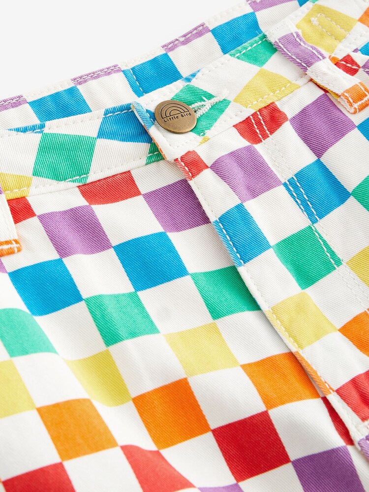 Little Bird by Jools Oliver Multi 100% Cotton Checkerboard Cargo Shorts - Image 4 of 4