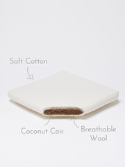 The Little Green Sheep Grey Quilted Moses Basket Dove Rice Cot Bed and Mattress - Image 4 of 5