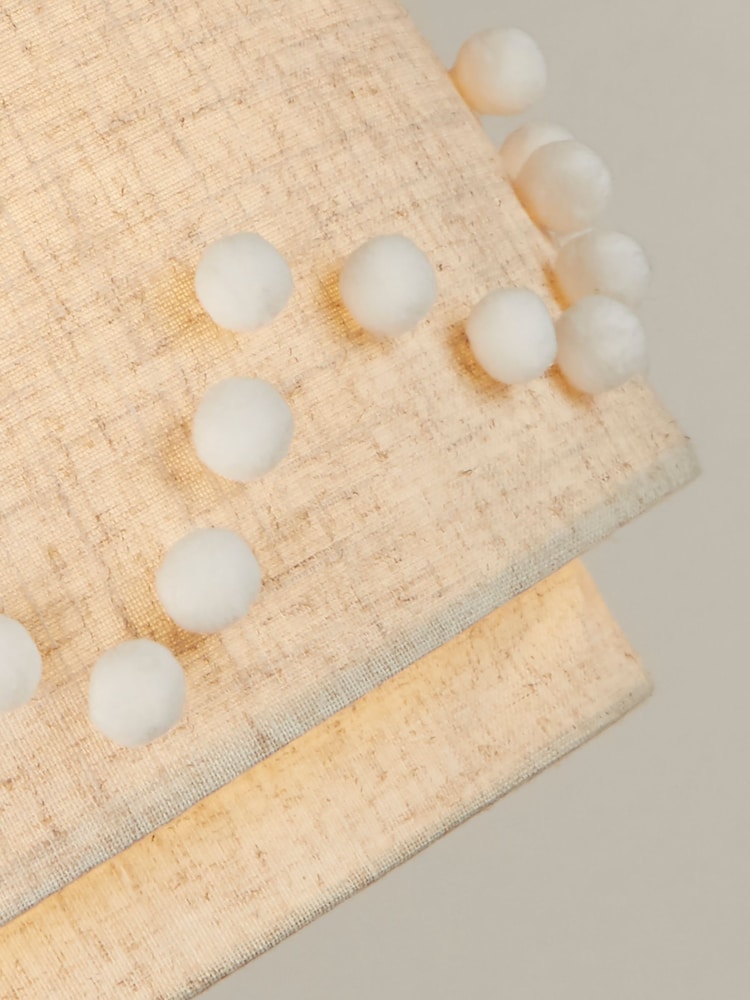 Searchlight Cream Nutmeg Pom-Pom Pendant Shade - Image 2 of 4