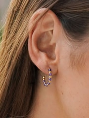 Estella Bartlett Purple Coco Beaded Hoop Earrings - Image 2 of 4