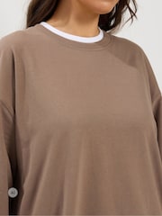 Yours Curve Brown Co-Ord 2 In 1 & Leggings Set - Image 4 of 6