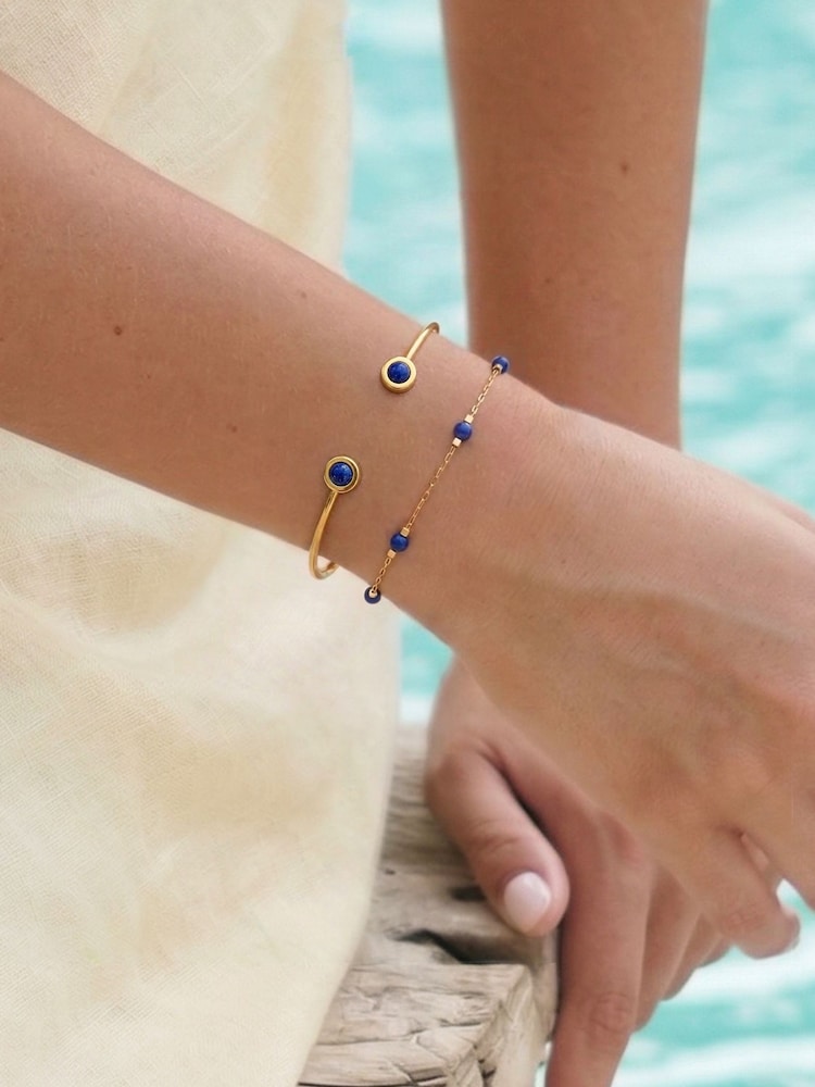 Estella Bartlett Blue Paperlink Gemstone Bracelet - Image 2 of 4 Estella Bartlett Blue Paperlink Gemstone Bracelet - Image 2 of 4