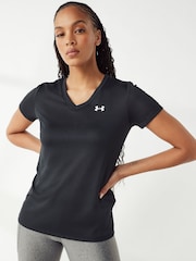 Under Armour Black/White Tech V Neck T-Shirt - Image 1 of 7