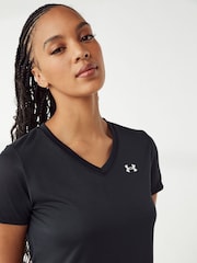 Under Armour Black/White Tech V Neck T-Shirt - Image 4 of 7