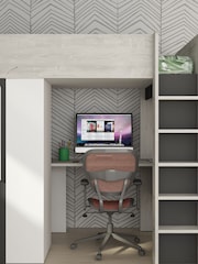 Trasman Grey Kids Montblanc High Sleeper With Desk, Shelf And Wardrobe - Image 1 of 4