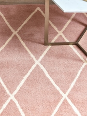 Asiatic Rugs Pink Albany Diamond Wool Rug - Image 1 of 4