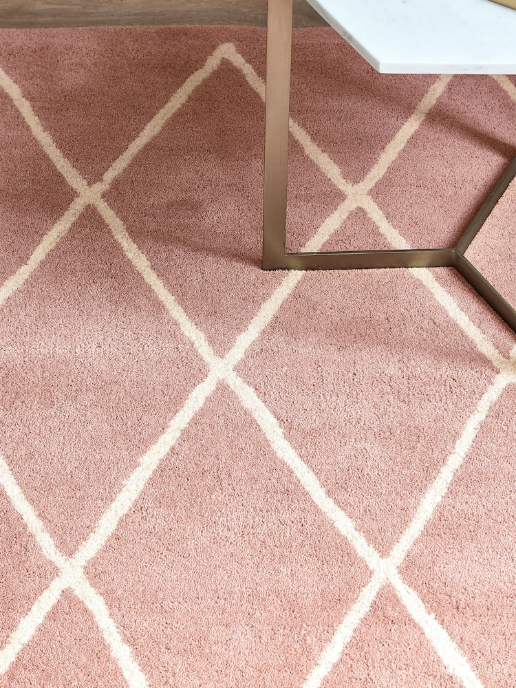Asiatic Rugs Pink Albany Diamond Wool Rug - Image 1 of 4