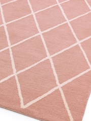 Asiatic Rugs Pink Albany Diamond Wool Rug - Image 3 of 4