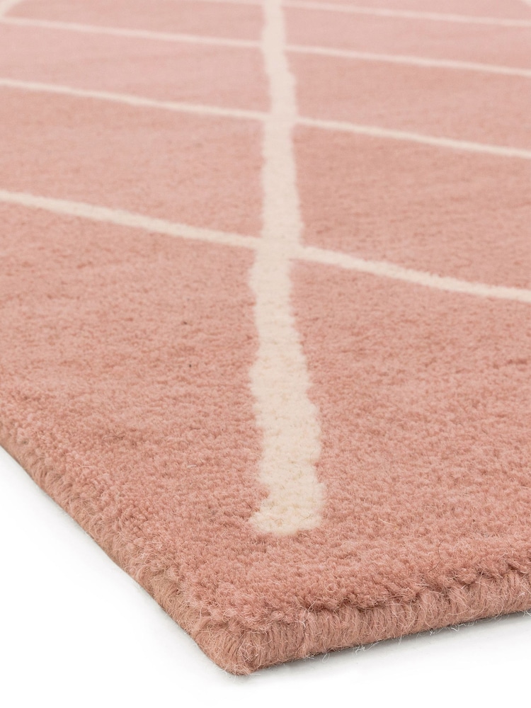 Asiatic Rugs Pink Albany Diamond Wool Rug - Image 4 of 4
