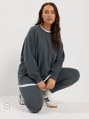 Yours Curve Grey Co-Ord 2 In 1 & Leggings Set - Image 1 of 6