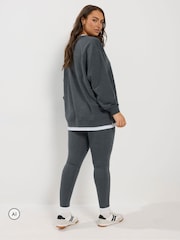 Yours Curve Grey Co-Ord 2 In 1 & Leggings Set - Image 3 of 6