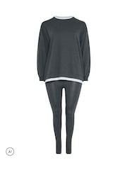Yours Curve Grey Co-Ord 2 In 1 & Leggings Set - Image 5 of 6