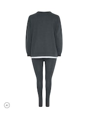 Yours Curve Grey Co-Ord 2 In 1 & Leggings Set - Image 6 of 6