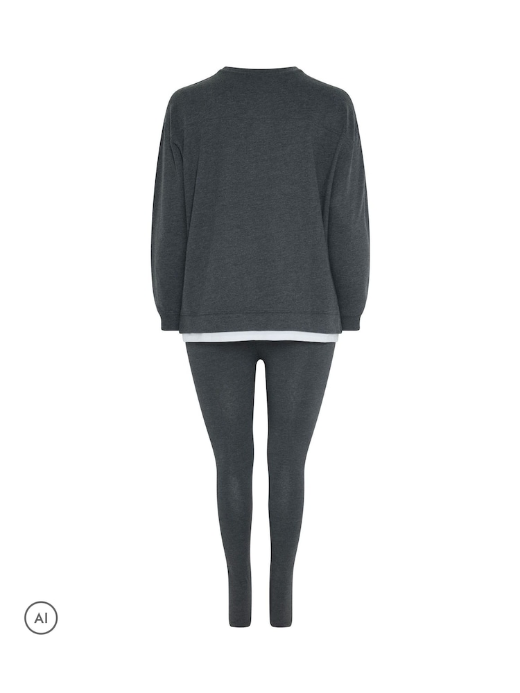 Yours Curve Grey Co-Ord 2 In 1 & Leggings Set - Image 6 of 6 Yours Curve Grey Co-Ord 2 In 1 & Leggings Set - Image 6 of 6