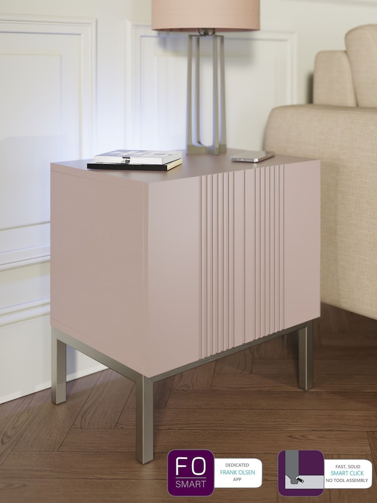 Frank Olsen Mulberry Iona 1 Door Side Table with SMART Features - Image 1 of 7