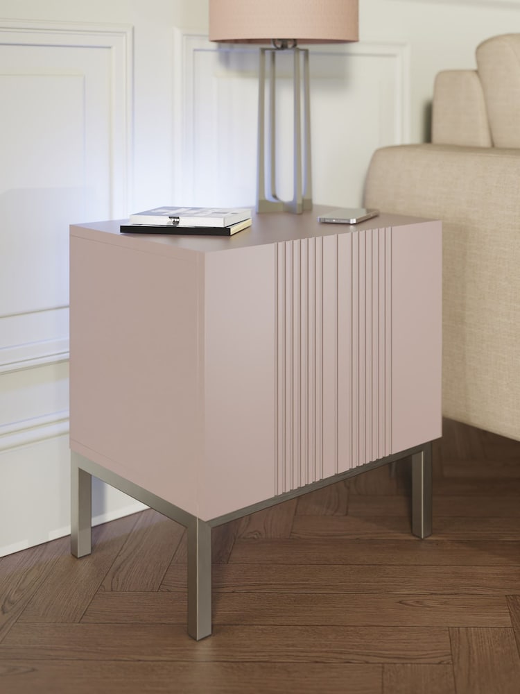 Frank Olsen Mulberry Iona 1 Door Side Table with SMART Features - Image 2 of 6