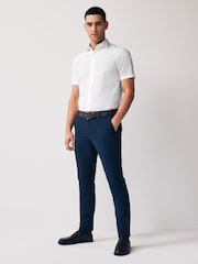 Белый - Обычный крой - Easy Care Short Sleeve Smart Shirts 2 Pack - Изображение 3 из 8