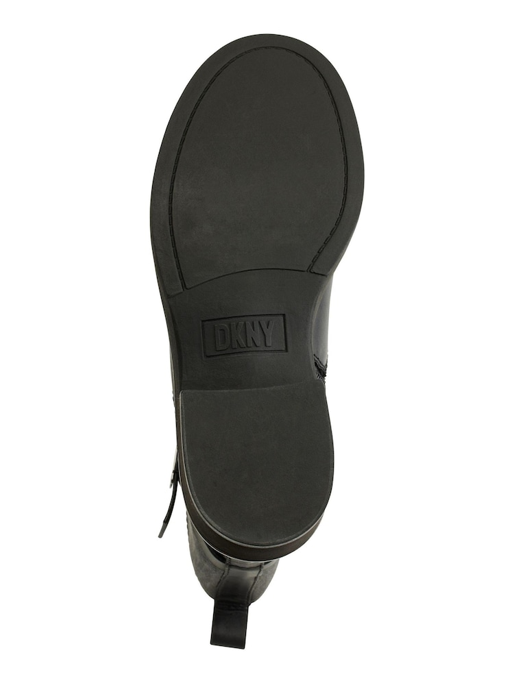 DKNY Taeta Buckled Leather Black Boots - Image 9 of 9