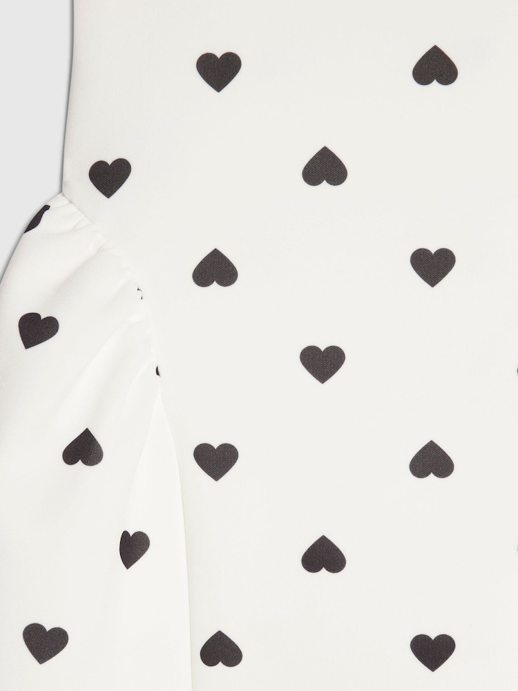 River Island White Polka Dot Heart Prom Dress - Image 4 of 4 River Island White Polka Dot Heart Prom Dress - Image 4 of 4