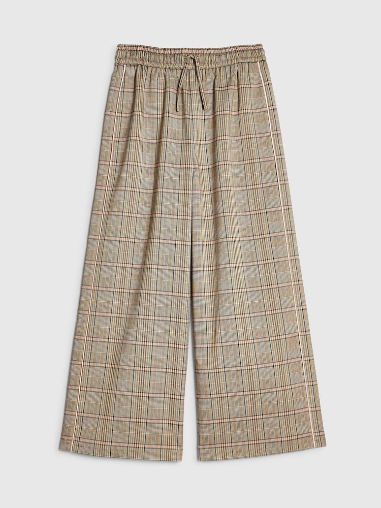 River Island Brown Checked Piping Trousers - Image 1 of 4