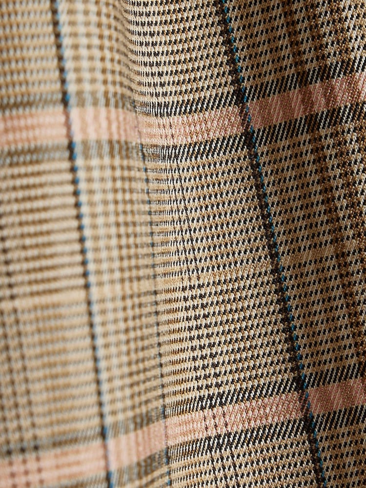 River Island Brown Checked Piping Trousers - Image 4 of 4
