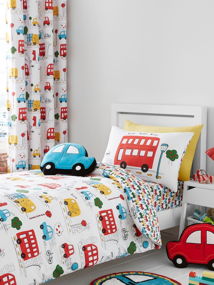 Catherine Lansfield Multi Kids Transport Easy Care Duvet Cover And Pillowcase Set - Image 1 of 1