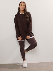 Шоколадно-коричневий - Yours Curve Co-Ord 2 In 1 & Leggings Set - Image 1 of 6