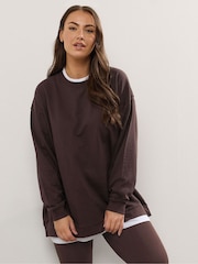 Шоколадно-коричневий - Yours Curve Co-Ord 2 In 1 & Leggings Set - Image 2 of 6