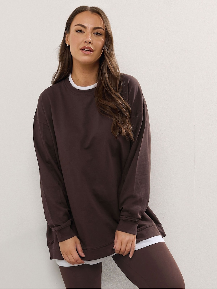 Шоколадно-коричневий - Yours Curve Co-Ord 2 In 1 & Leggings Set - Image 2 of 6