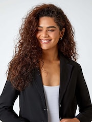 Roman Black Stretch Button Detail Blazer - Image 5 of 6
