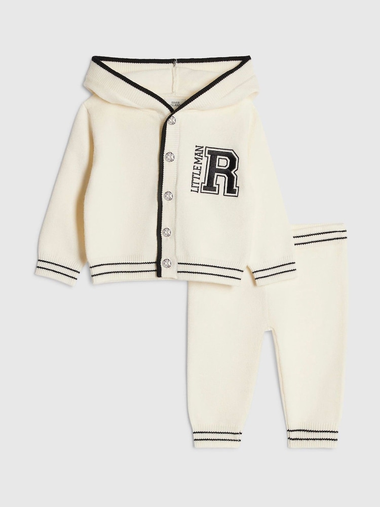 River Island Cream Hooded Cardigan & Joggers Set - Image 1 of 5 River Island Cream Hooded Cardigan & Joggers Set - Image 1 of 5