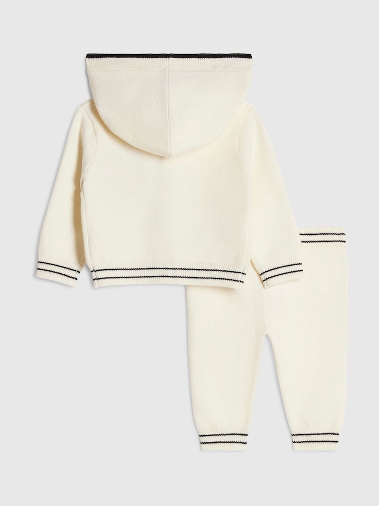 River Island Cream Hooded Cardigan & Joggers Set - Image 2 of 5 River Island Cream Hooded Cardigan & Joggers Set - Image 2 of 5