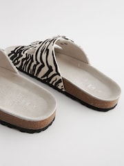 Zebra Forever Comfort® Leather Double Strap Footbed Sandals - Image 3 of 7