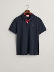 GANT Blue Contrast Collar Polo Shirt - Image 4 of 4