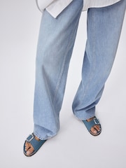 Denim Back Strap Footbed Sandals - Image 3 of 7