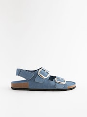 Denim Back Strap Footbed Sandals - Image 4 of 7