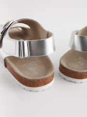 Silver Back Strap Leather Footbed Sandals - Image 8 of 8
